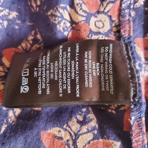 Free People Indigo Combo Long Bell Sleeve Maxi Sz. L Dress - Picture 14 of 15